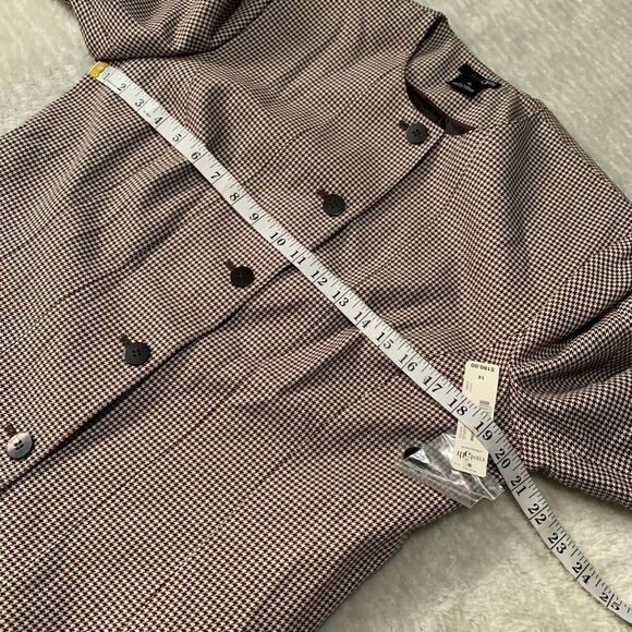 New East 5th Womens Gingham 5 Button Brown Blazer Jacket Size 14 NWT $180‎ - Picture 3 of 8
